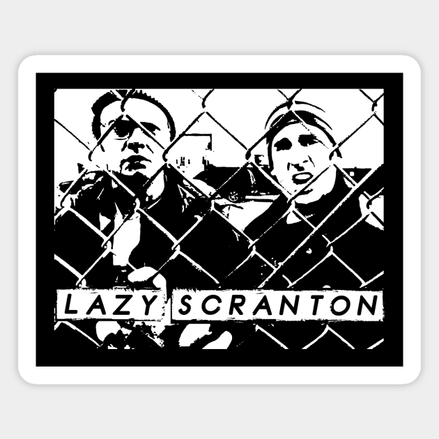 Lazy Scranton Electric City Michael and Dwight Office Fan Magnet by graphicbombdesigns